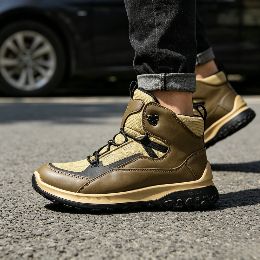 Outdoor Sport Brand Shoes - Tênis de Couro Cano Alto Masculino