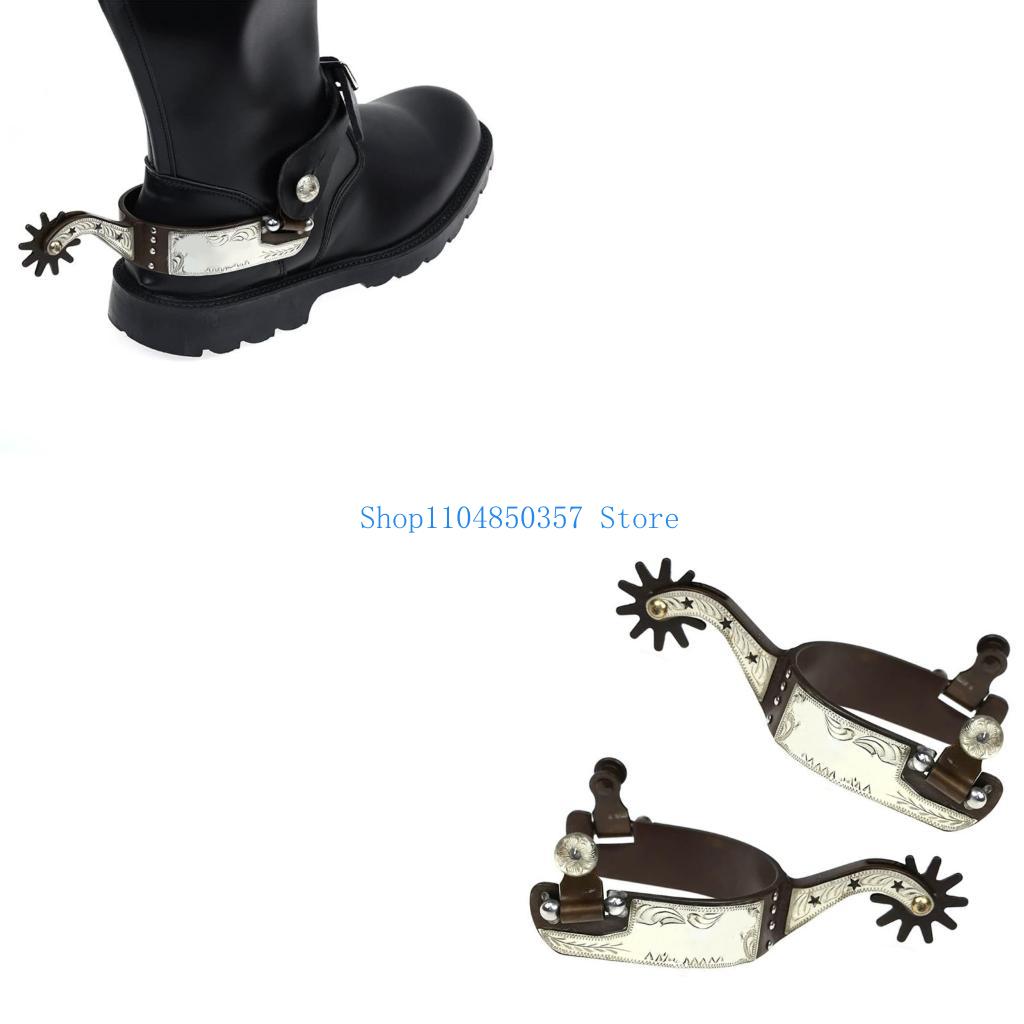 Brushing Boot Horse - 5ASD Western Cowboy Spur com Rowel